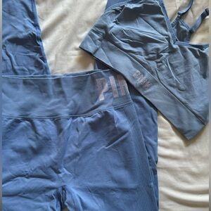 PINK Seamless Workout Set with Leggings and Medium Support Sports bra Sz M/L